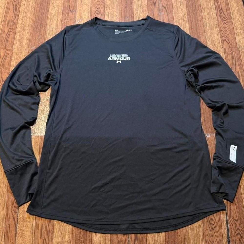 Under Armour Black Women's Fitted Sportswear Long Sleeve Shirt Large